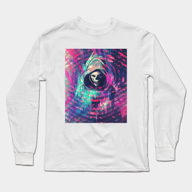 The Skull Face Long Sleeve T-Shirt by AnAzArt